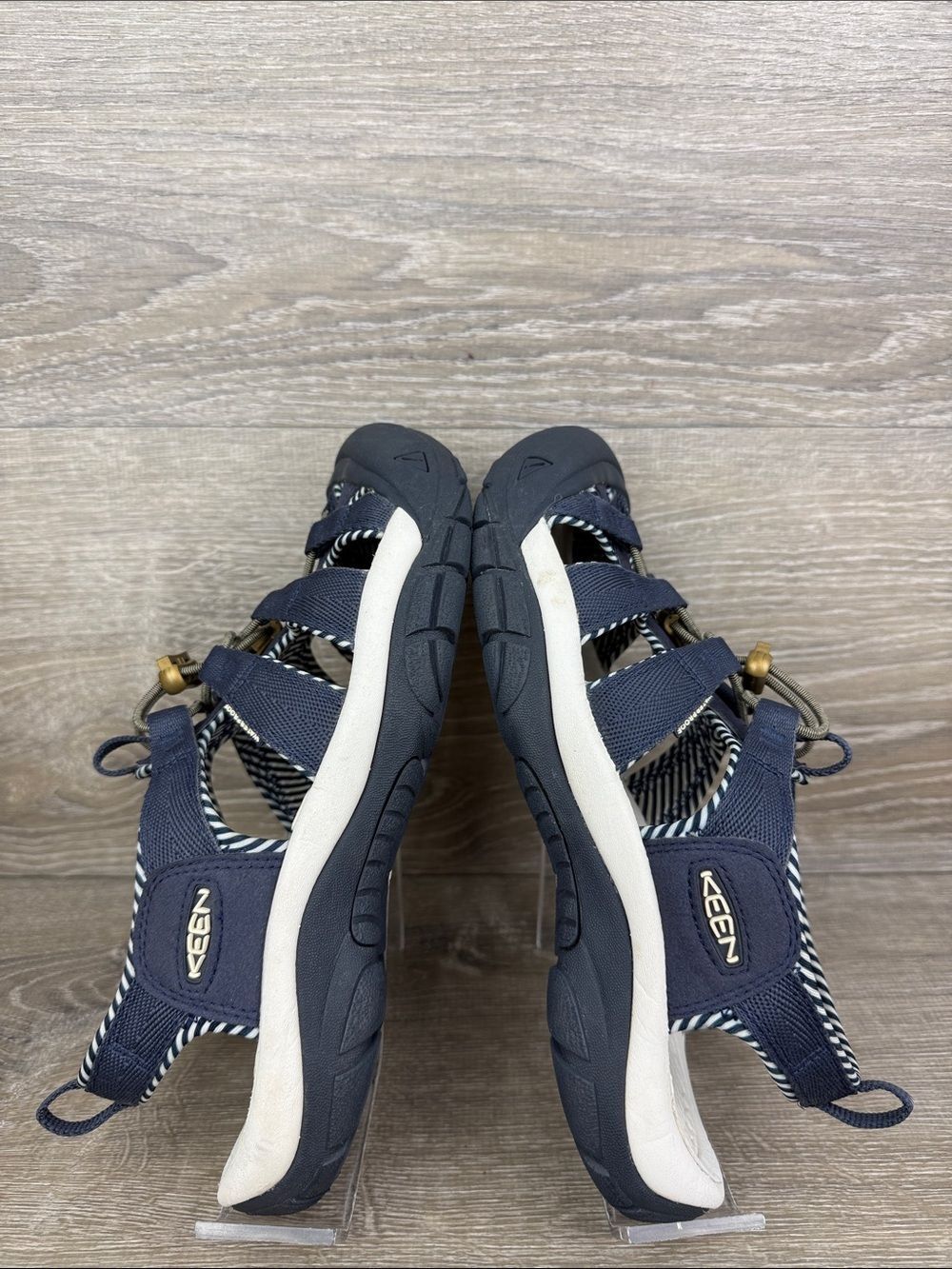 Keen Newport H2 Waterproof Navy White Pinstripe Women’s Sz 10 Hiking Sandals - Picture 10 of 10